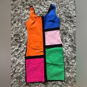 Color-block body con mini dress. Size L.